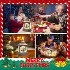 Christmas Snowman Snow Globe, Snowman Musical Lantern with 6 Hour Timer USB Lined/Battery Operated Retro Style Holiday Glitter Globe for Xmas Indoor Decoration and Santa Gifts