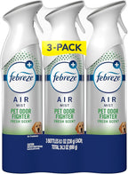 Febreze Air Mist, Air Freshener Spray, Odor Fighting Room Spray, Deodorizer for Home Bathroom Kitchen Apartment, Pet Odor Fighter Fresh Scent, 8.1oz (Pack of 3)