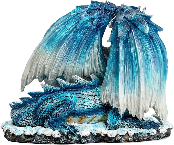 Fantasy Dragon Fairy Figurine Set, Mystic White Dragon Twins Resin Sculpture - Guardian Spirit Home Decor, Fantasy Figurine with Legend Story, Collectible Gift for Myth Lovers