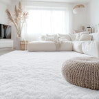 OLANLY 6x9 Machine Washable Large Area Rugs for Living Room, Bedroom, Soft Fluffy Shaggy Bedside Rug, Indoor Floor Carpet for Kids Girls and Boys, Dorms, Nursery, Home Decor Aesthetic, White