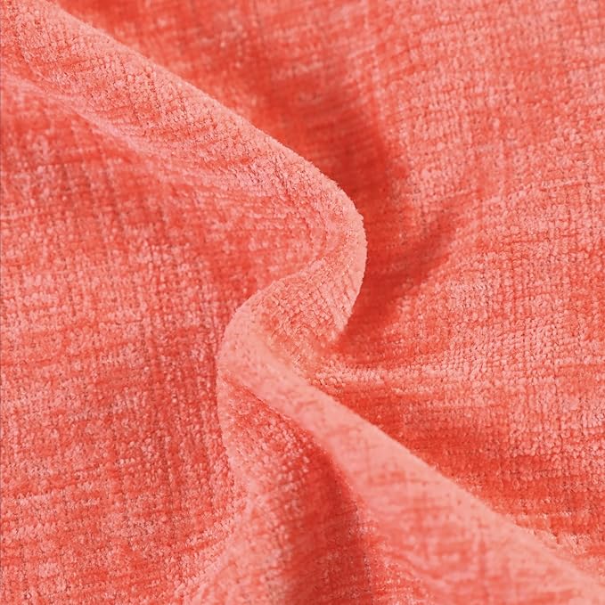 CaliTime Throw Pillow Covers Decorative 22 X 22 Inches Pack of 2 Cozy Chenille Cushion Cases for Couch Sofa Bed Living Room Home Living Coral
