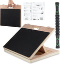 17″ Wide, Premium Portable Wooden Slant Board, Thicker Bottom, Squats & Calf Stretching – Professional Adjustable Calf Stretcher Slant Board, Exercise Guide & Bonus Muscle Roller, Physical Therapy