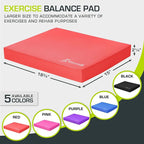 ProsourceFit Exercise Balance Pad, Non-Slip Cushioned Foam Mat & Knee Pad for Fitness and Stability Training, Yoga, Physical Therapy