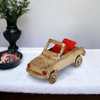 NAMS Brass Vintage Car Showpiece Antique Classic Convertible Figurine Red Seat for Home Decor, Office Desk, Living Room Decoration Traditional Collectible Display Showcase Unique Gift Item (9x5x4 cm)