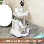 Tikea Hexagonal Wood Riser for Display, 2-Pack Wood Farmhouse Riser for Kitchen Bathroom Counter Decor, Decorative Tray for Soap Dispenser, Decorations and Plant