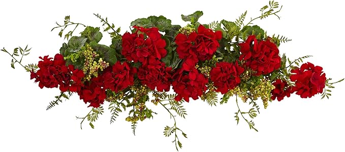 Nearly Natural 32in. Geranium and Berry Swag