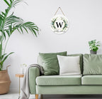 Monogram Letter W Wreaths for Front Door Wreath Wooden Welcome Sign for Front Door Decor Floral Family Last Name Initial House Warming Spring Summer Porch Rustic Wall Home Kitchen Boho Decorations
