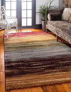 Unique Loom Barista Collection Area Rug - Mundo Nova (4' 1" x 6' 1" Rectangle, Beige/ Blue)