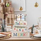 Lineshading 4 Pcs Christmas Table Decorations Wooden Nutcracker Fairy Ballet Merry Christmas Table Centerpiece Decorative Soldier Fairy Ballet Block Signs Gift for Xmas Home Kitchen Tier Tray Decor