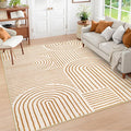Lahome Abstract Washable Rugs 5x7, Non Slip Soft Living Room Rugs Ultra-Thin Rainbow Bedroom Rug, Non Skid Rug Backing Accent Carpet for Dining Room Office(5'x7',Orange)