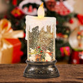 GenSwin Christmas Snow Globes with Music USB Rechargable Cable and Timer, 1 Pcs Christmas Music Box Lantern with Snowman and Snowdeer Scene for Christmas Indoor Centerpieces