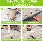 Travel Vacuum Storage Bags for Clothing with Rechargeable Air & Hand Pump, 21 Pack Portable Space Saver Bags, Compression Packing Seal for Luggage and Suitcase, Blankets, Seasonal Storage