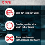 SPRI Mini Loop Bands Kit, Set of 3 - Light, Medium, Heavy Resistance Bands for Lower Body Workouts, Toning Muscles, and Exercise
