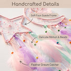 3 Pack Pink Star Moon Sun Dream Catcher - Pink Dream Catchers for Girls, Teen Girl Room Decor, Grils Bedroom Decoration