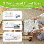 12 Pack Vacuum Bags for Travel with Rechargeable USB Pump,Space Saver Vacuum Storage Bags for Luggage and Suitcase,Portable Seal Bags for Clothes and Clothing Travel