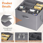 Lifewit Shoe Storage Organizer for Closet, Fabric Large Shoe Box Storage Containers with Clear Cover, Foldable Bins for Boots Heels Sneakers Fits 72-96 Pairs (Each 12-16 Pairs) 6 Pack Gray