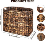 Tatuo Seagrass Magazine Baskets Magazine Holder Tall Narrow Woven Storage Wicker Basket Floor Bathroom Home Office Handwoven Holder for Books, Newspaper, File and Mail(Dark Brown)
