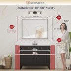 Keonjinn Black Framed Mirror for Bathroom 40 x 30 Inch, Rectangular Wall Mirror for Over Sink, Metal Frame Farmhouse Black Vanity Mirrors, Large Decorative Rectangle Mirrors(Horizontal/Vertical)