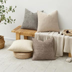 MIULEE Pack of 4 Couch Throw Pillow Covers 20x20 Inch Neutral Beige/Brown Soft Decorative Chenille Pillow Covers Farmhouse Accent Cushion Covers for Boho Spring Home Decor Sofa Bedroom Living Room