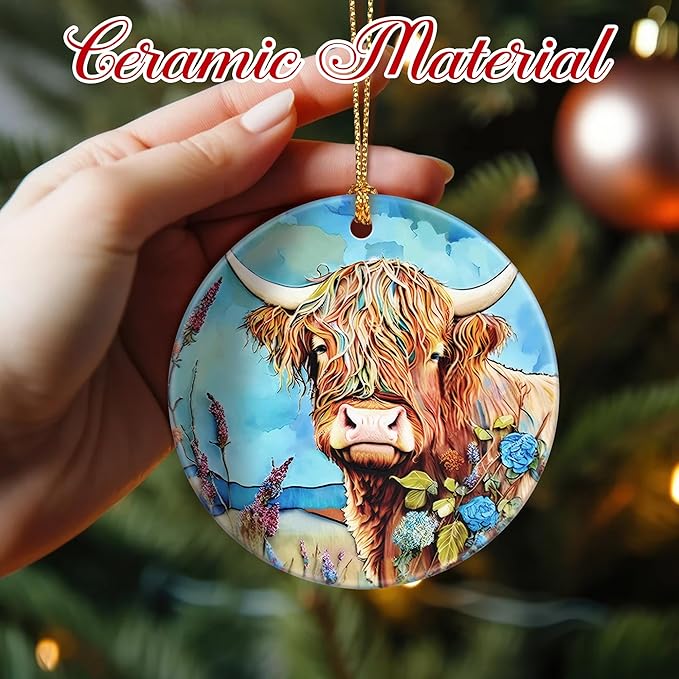 Christmas Ornaments, Cow Ornament, Christmas Tree Ornaments, Xmas Decorations, Holiday Decorations, Gifts for Cow Lovers, Holiday Party Gifts, and Xmas Gift Ideas