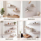 RICHFOCUS 40Inch Floating Shelves for Wall 1 Pack Shelves for Bedroom|Kitchen|Bathroom|Laundry Room Rustic Wood Wall Mounted Shelf with Invisible Brackets for Books|Storage|Decor, Rustic White