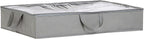 Amazon Basics Under Bed Storage Bags for Clothes, Blankets and Linens, Foldable Fabric Containers with Clear Window and Handles, 30.2" x 20" x 5.7", Gray, 2-Pack