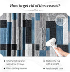 FlyDOIT Modern Geometric Patchwork Area Rug, 5x8 Blue Large Rugs for Living Room, Rockwood Collection Indoor Rugs for Bedroom, Throw Carpet Floor Decor for Entryway Dining Room Office Nursery