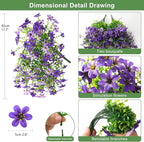 INQCMY Artificial Flowers for Outdoor Faux Hanging Plants Spring Outside Decoration,2Bundles Fake Silk Flowers Realistic Outdoor Flowers No Fade UV Resistant Porch Patio Window Yard Balcony Decor