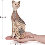 Leekung Cat Statue for Home Decor,Cat Figurine and Sculptures for Shelf Table Desk Bathroom Living Room Bedroom Decor,Vintage Home Décor Accents,Cats Art Themed Decorations,Cats Lover Gifts for Women