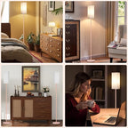 Floor Lamp, Pole Lamp with Foot Switch, Modern Standing Lamp Shade, Minimalist Freestanding Lamp (Bulb Not Included), for Living Room, Bedroom Office ETL Listed, Pink and White PCW07LD05