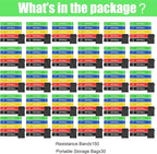 150 Pcs Bulk Fitness Resistance Bands Set for Gym Members Sports Class Students Gift, 5 Pieces Each with Storage & Carry Bag, Professional Grade Elastic Bands for Home Outdoor Workout Yoga Pilates