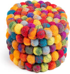 Round Felt Ball Coasters - Wool Table Coasters - Felt Coaster Pads, Absorbent Trivet for Drinks - Heat Resistant, Thick & Durable Hand Felted in Nepal by Woolygon- Multi-Color - Set of 5
