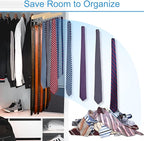 Belt Hanger for Closet Max 42 Belts, Sturdy Wood Belts Rack Closet Accessories with 14 Hooks Belt Organizer for Men Organizers and Storage -Wood 1 Pack