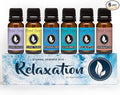Eternal Essence Oils Relaxation Set of 6 Premium Fragrance Oils - Includes Lavender Chamomile, Ylang Ylang, Mountain Rain, Ocean Breeze, Eucalyptus, and Sandalwood Scented Oils - 10ML