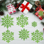 36pcs Christmas Lime Green Snowflake Ornaments，Plastic Lime Green Snow Flakes Hanging Ornaments for Christmas Tree Decor Winter Wonderland Frozen Birthday Party Holiday Home Decor Craft Snowflake