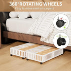 Bamboo Under Bed Storage with Wheels,Rolling Underbed Shoe Organizer Box for Shoes,Blankets,Toys,Clothes Container Space-Saving Bins for Bedroom,Closet,Dorm,Nursery