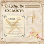 Bucherry St. Brigid's Wall Cross Decor Irish Gift Cross with History Card for Irish Blessing Gift for Celtic Imbolc Decor(Classic Style,12 in,Straw Color)