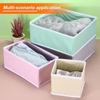 uxcell 1 Set Foldable Cloth Storage Box, 6 Slots Fabric Socks Underwear Drawer Dividers Organizers Baskets Bins for Clothes Socks Scarves Ties, Coffee