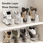 Shoe Slot Organizer for Closet 6PACK Clear Adjustable Shoe Stacker Rack Storage - Space Saver Display Shelf Organizer Zapateras Organizers