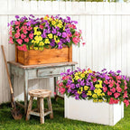 Artificial Fake Flowers for Outdoor, 6 Bundles UV Resistant Faux Plants Decoration Silk Flowers No Fade Plastic Flowers for Outside Planters Home Porch Patio Yard Garden Decor