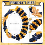 Canlierr Graduation Leis Class of 2026 Grad Ribbon Leis Double Braided Necklace Hawaiian Flower Garland with Heart Kukui Nut for Man Woman Graduation Party Supplies
