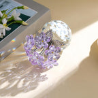 Qianwei Purple Forget Me Not Crystal Flowers - Sympathy Glass Flowers Collectible Figurines Decor Paperweight Ornament Home Office Table Desk Decorations