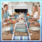 Yuntau 4 Pcs Summer Beach Decorations for Home Beach Tiered Tray Decor Starfish Coastal Rustic Starfish Wooden Block Table Sign Stacked Book Nautical Table Centerpiece for Farmhouse Office Desk Shelf