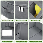 Hat Storage for Baseball Caps-Holds Up to 24 Caps, Hat Organizer for Closet Stackable Hat Box with Cardboard, Dustproof Baseball Cap Organizer with 2 Handles for Home Travel (Grey, 1 Pack)
