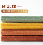 MIULEE Decorative Throw Pillow Covers 24x24 Inch Set of 4, Vibrant Cushion Covers Vintage Retro Home Decor, Mix and Match Color Clash Design for Sofa Couch Bed Living Room Yellow Rust Green