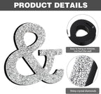 Qunclay 5.7" Silver Crystal Diamond Bling Letters Crushed Diamond Decoration Wooden Glitter Letter with Screw and Hooks Rhinestone Gift for Wedding Y2k Mcbling Bedroom Wall Decor (Symbol)