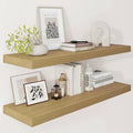 Vivelove 12 Inch Deep Floating Shelves 36 inch Long, 2 Inch Thick Wall Shelves with Invisible Brackets, Shelf for Bedroom Bathroom Living Room Kitchen Office Home Decor, Modern Shelf Set of 2, Oak