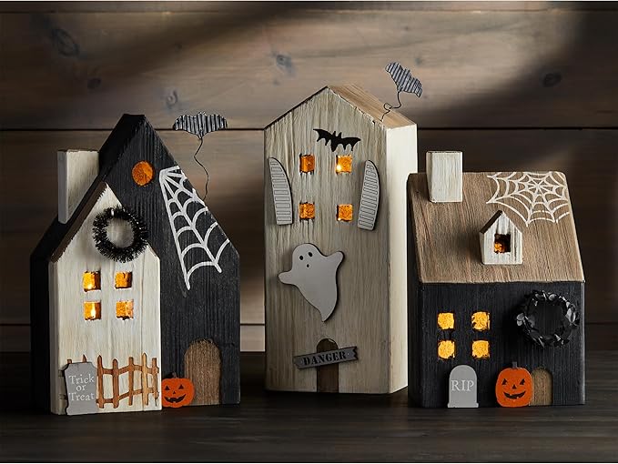 Mud Pie Led Wood Haunted House, Danger