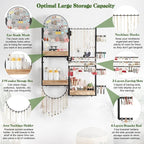 Keebofly Large Jewelry Organizer - Big Wall Mount Hanging Jewelry Holder Display for Earrings, Rings, Necklaces, Bracelets, Makeup, Perfume & Watches
