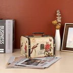 ELLDOO Decorative Treasure Chest Box, Wooden + PU Leather Storage Box for Jewelry Trinkets, Keepsakes box for Girls Women Gifts (Bird + Flower Pattern)